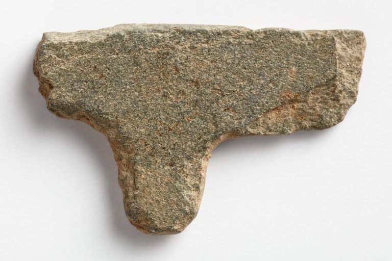 Unfinished slate artifact, likely a fragmented T-knife.